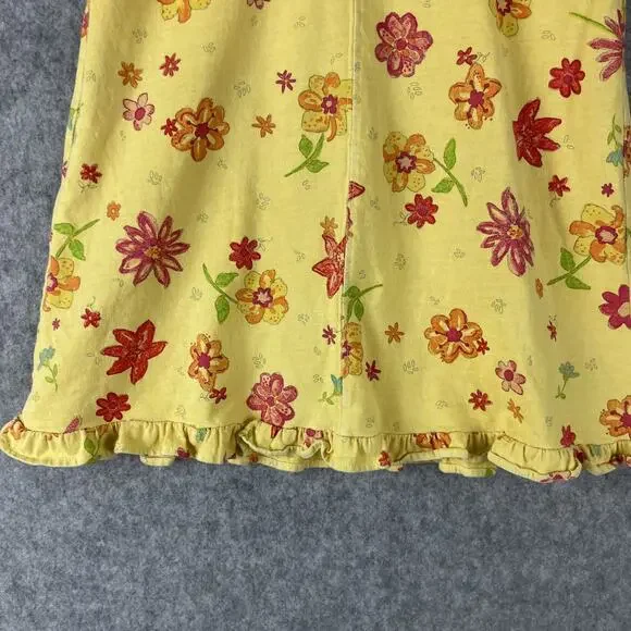 Vintage Fresh Produce Dress Girls Small Yellow Floral Ruffle Colorful USA 90s - Picture 8 of 11